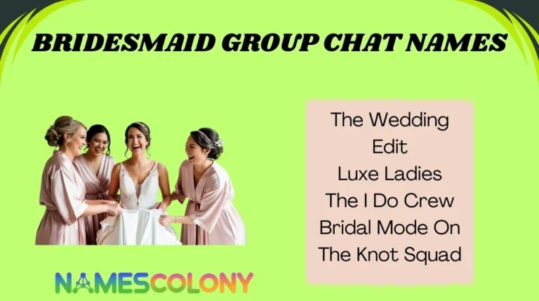 Bridesmaid Group Chat Names