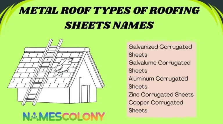 Metal Roof Types of Roofing Sheets Names