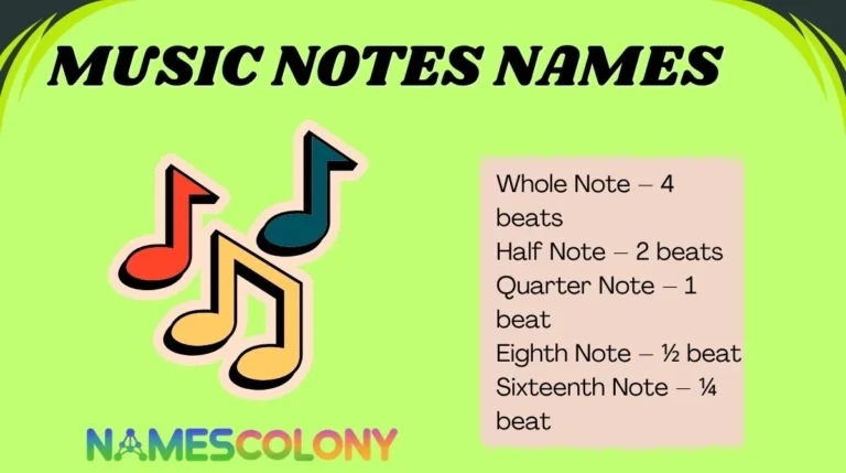 Music Notes Names