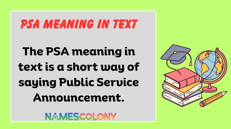 PSA Meaning in Text